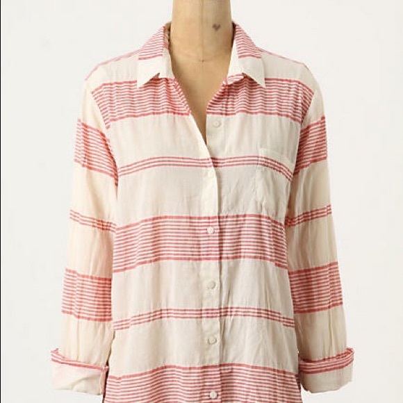 Muted stripes buttondown by Lili’s Closet MD Teal - Picture 6 of 6